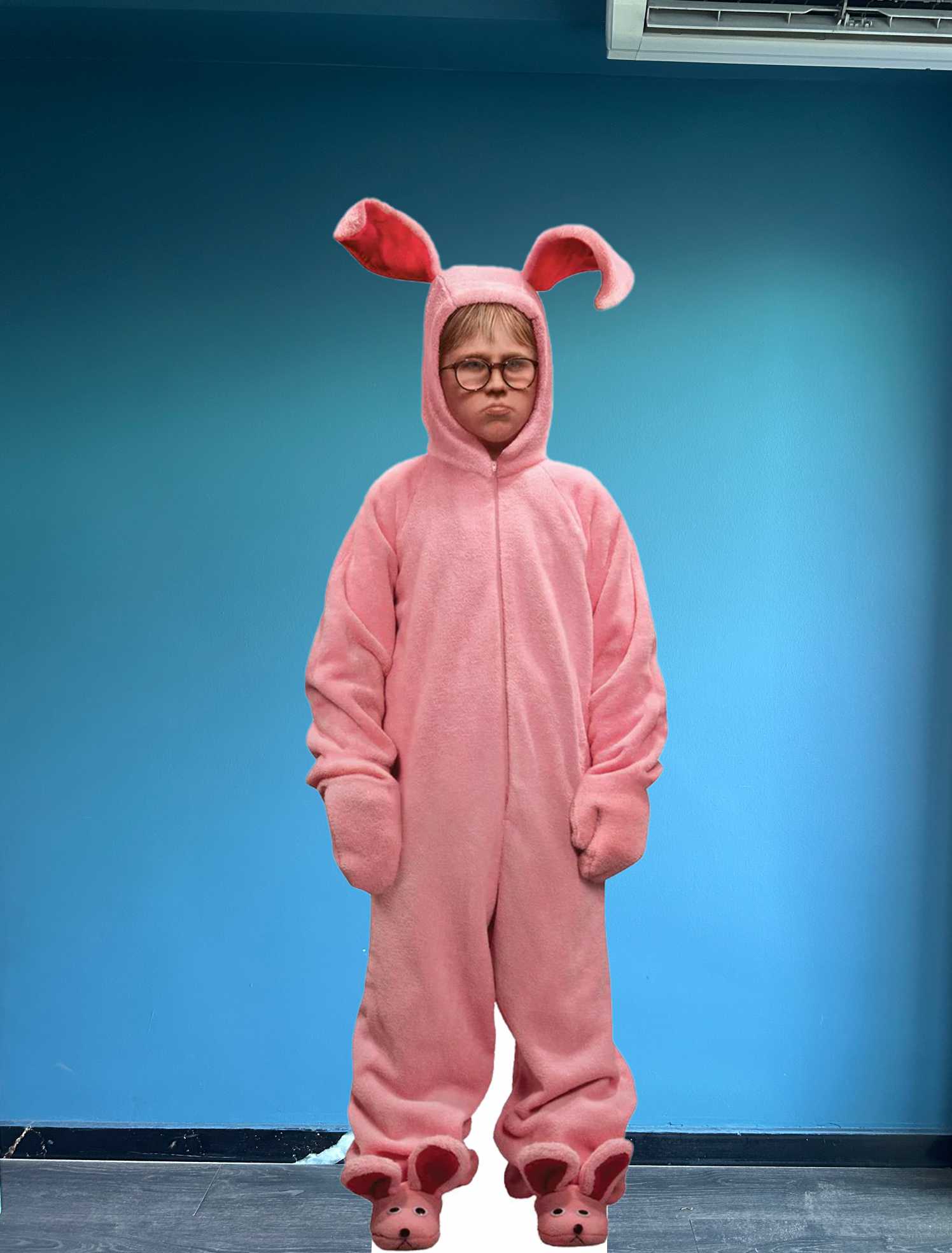 Easter Bunny Cardboard Cutout Model Christmas Story Bunny Pajamas Mockup Standee